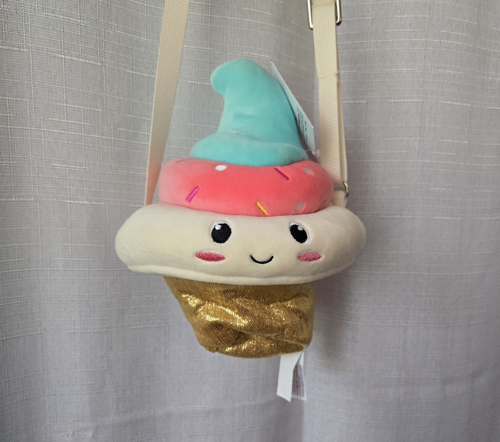 8” Yum Yum Smoochy Pals Ice Cream Cone Plush Purse #61341F New NWT Bag Kids Food